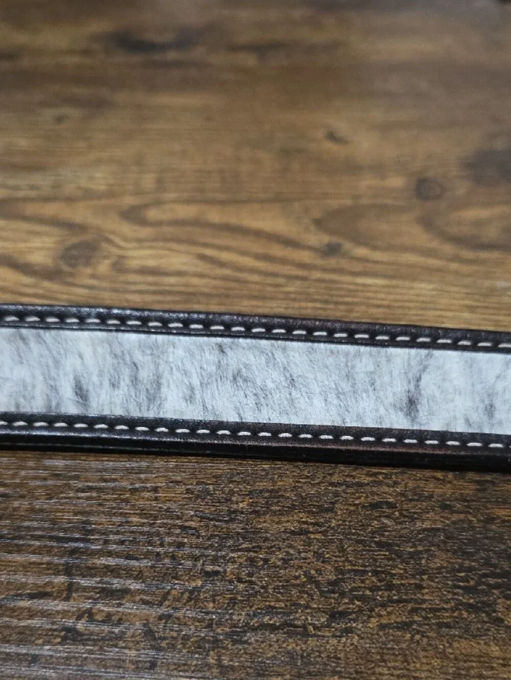 Floral Hair On Hide Belt